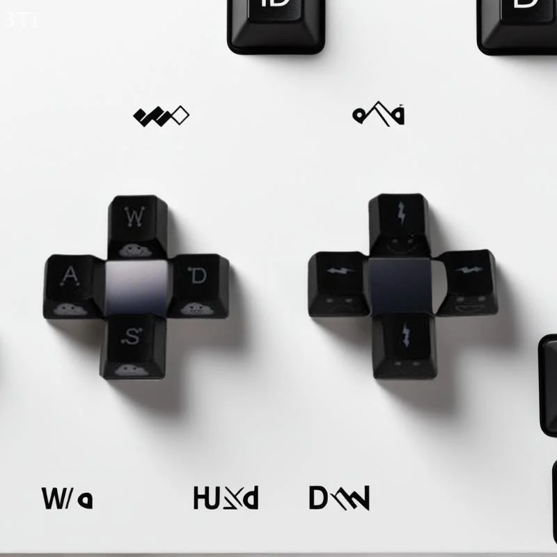 Conjunto de teclas de seta wasd inspiradas em emo, 4 peças, compatível com interruptor mx com iluminação lateral para teclados mecânicos