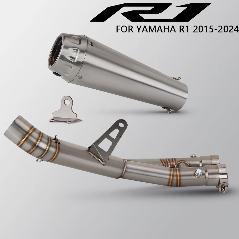 

For YAMAHA R1 2015-2024 Motorcycle Exhaust Slip on Racing Line Arro Muffler Connect Stainless Middle Link Pipe Escape