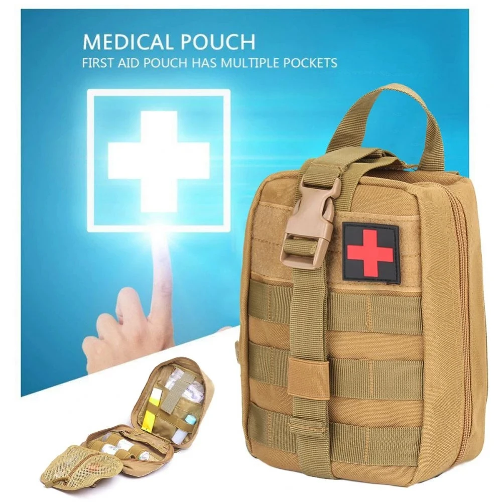 Bolsa táctica para botiquín de primeros auxilios, vendaje israelí, bolsillo de almacenamiento, torniquete, supervivencia de emergencia, bolsa EDC militar arterial rápida