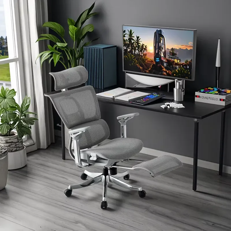 Modern Ergonomic Office Chair High Back Mesh Breathable Computer Seat with Adjustable Lumbar Support Headrest and Tilt