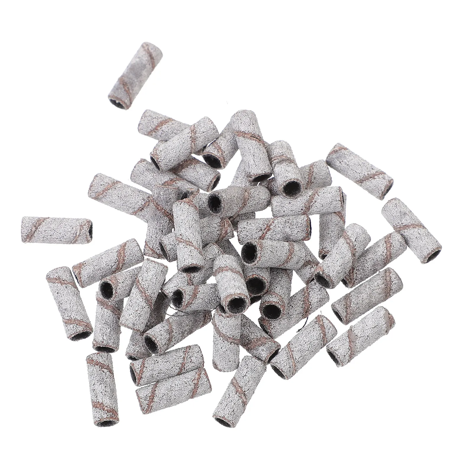 

50Pcs Nail Sanding Bands for Nail Drill Fine Grit Manicure Pedicure Gel Polish Remover Sanding Ring Bands Mandrel Bit Supplies