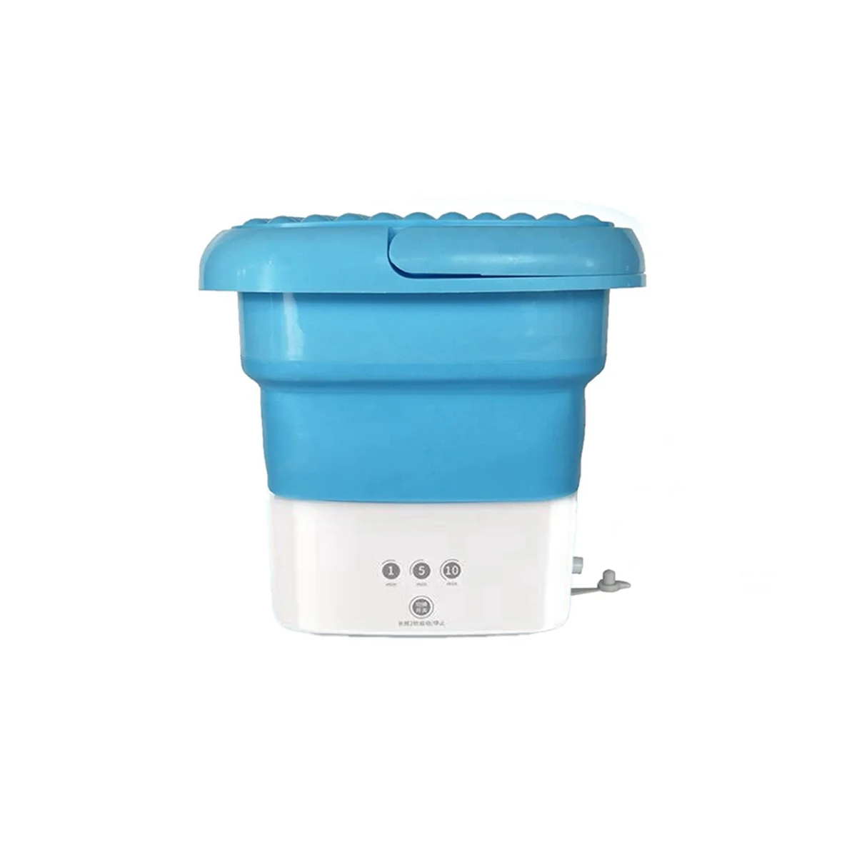 Blue Washing Machine, Mini Folding Washing Machine Combo with Small Collapsible Drain Basket UK Plug