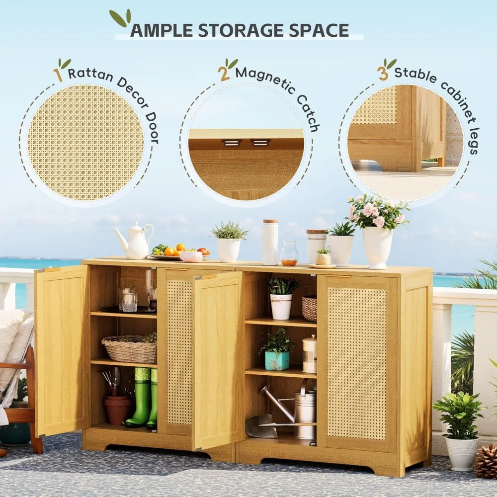 Armário de armazenamento ao ar livre, armário de rato de madeira com portas magnéticas, usado para armazenamento ao ar livre, armário de buffet, suporte de tv, mesa de bar