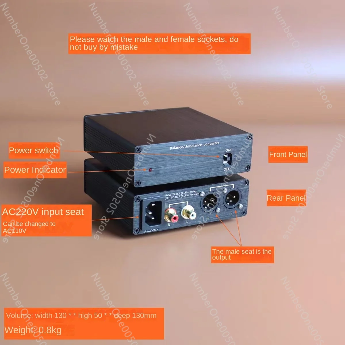 XLR Balanced to RCA Non-balanced /RCA Non-balanced to XLR Balanced/Dedicated IC or Audio Cow Converter