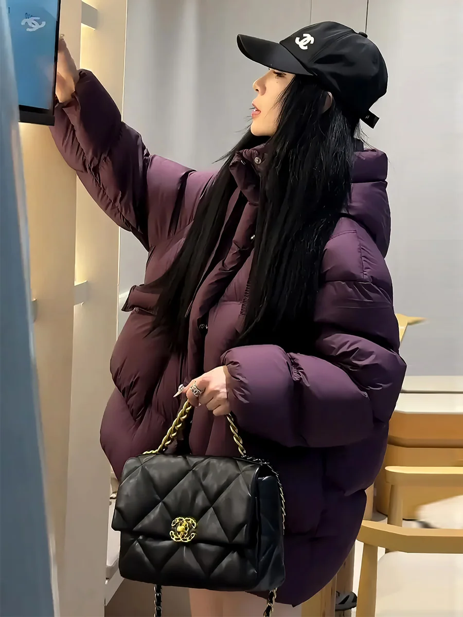 

Женская утепленная белая пуховая куртка-пуховик с капюшоном, теплая, стандартной длины, без бренда