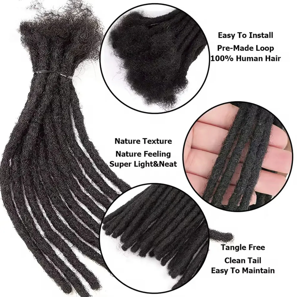 Dreadlocks Locs Crochet Human Hair Extensions For Braiding Remy Crochet Hair Dreadlocks Locs 20 Strands Organic hair
