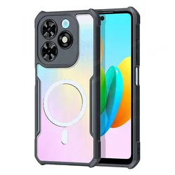 For Infinix Note 40X 5G X6838 Acrylic Funda Coque Cover With Ring Iron Sheet Magnetic Sticker