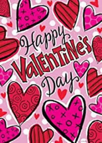 Happy Valentines Day, Pink Red Hearts, Garden Flag 12