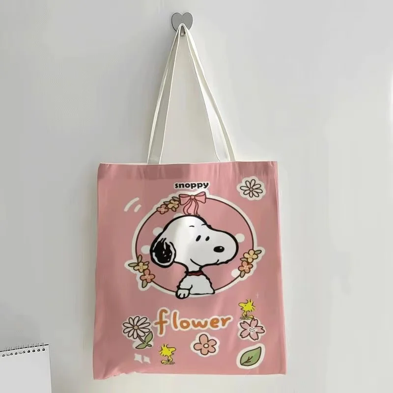 Snoopy Cartoon Druck muster Handtasche gut aussehende Frauen Männer Reiß verschluss Leinwand Tasche Einkaufstasche Jugend Umhängetasche Geschenk Großhandel