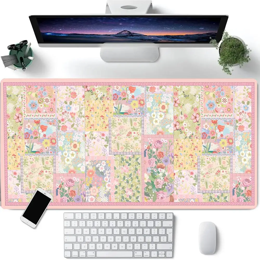 

Pink Floral Pattern Persian-style Mouse Pad,PC Game Accessories, Rubber Anti-slip Desktop Decoration, High-definition Printing