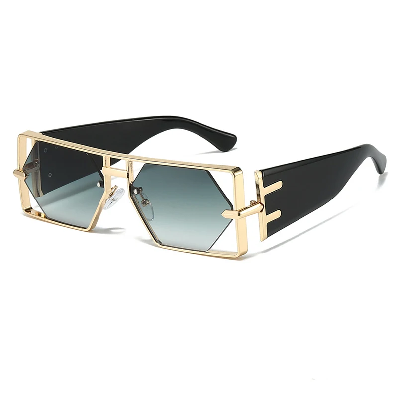 الجوف خارج إطار مربع النظارات الشمسية للنساء الرجال القيادة مستطيل نظارات شمسية موضة خمر تصميم الذكور الإناث النظارات 2025