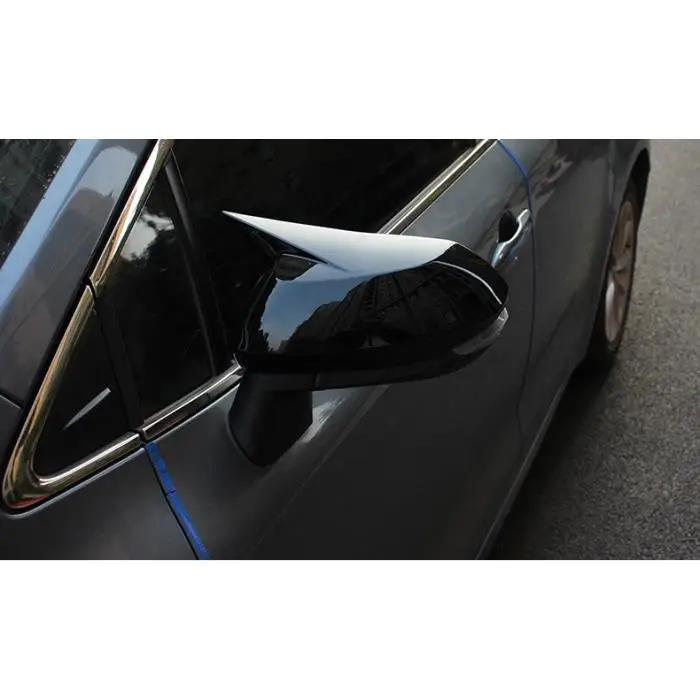 ABS Plastic Bat Wing 2 Pieces Mirror Covers Caps Rearview Mirror Case Cover Gloss Black Car Accessory For Toyota Auris 2013-2018