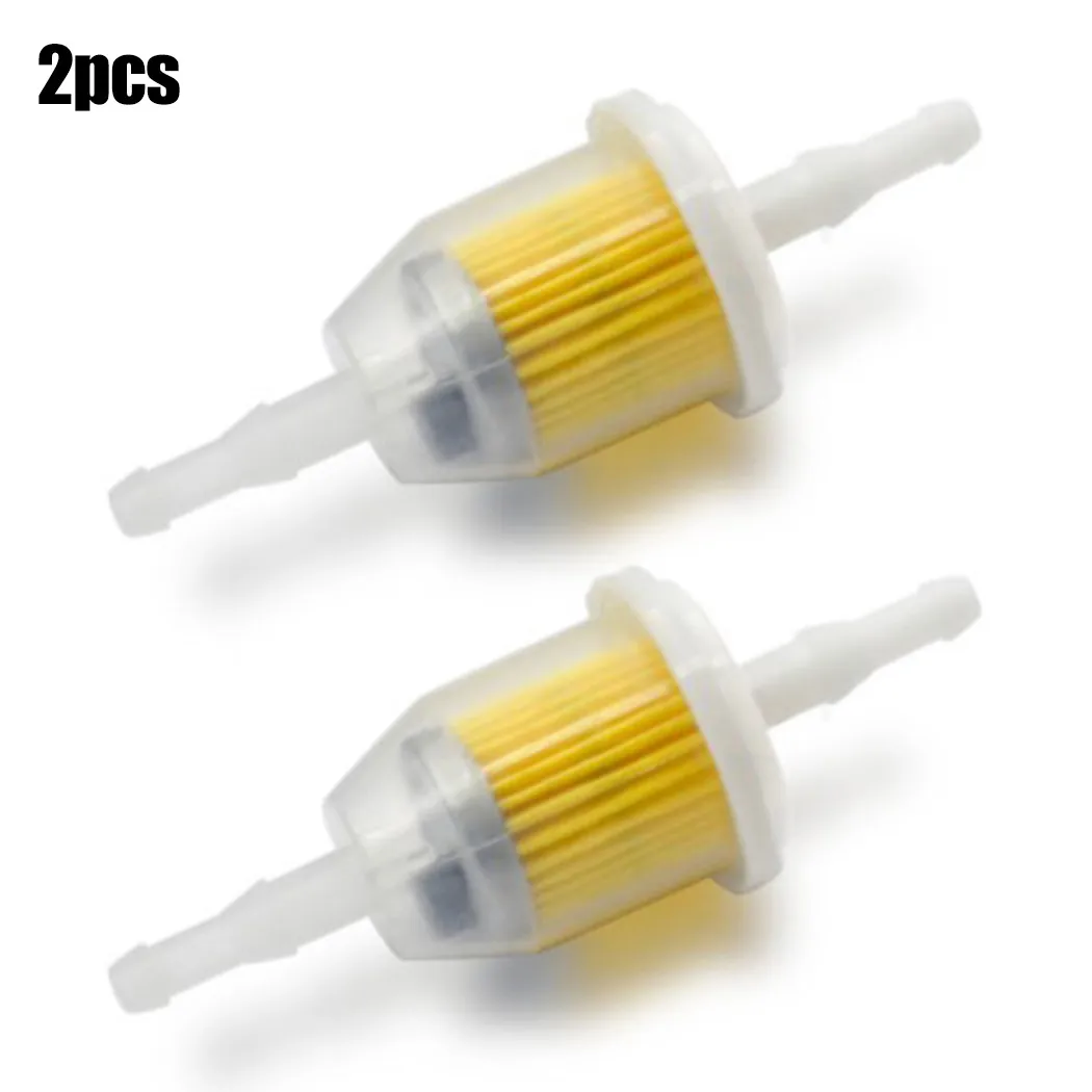 2pcs Inline Fuel Filter Lawn Mower Transparent Nylon Step Fit Ends for 1/4 and 5/16 Hose 35mm Diameter 100mm Length Total