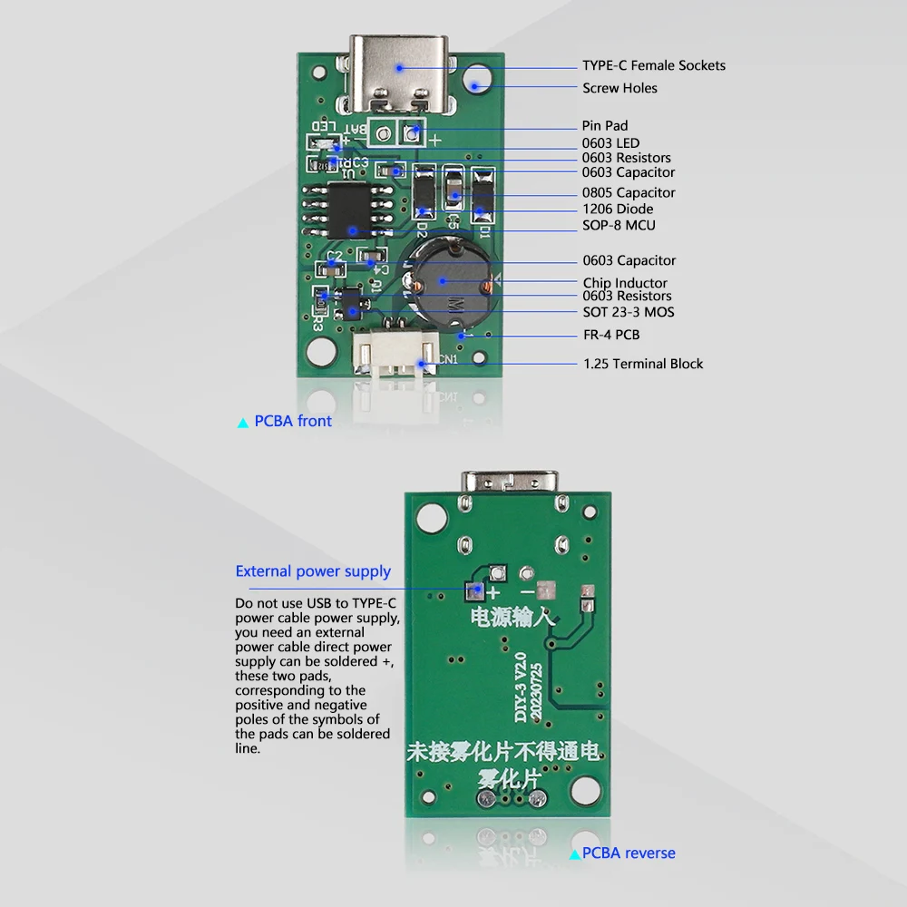 1/2/5/10/20PCS Ultrasonic Sprayer Humidifier DC5V USB Atomizer Drive Module Mini Humidifier DIY Set