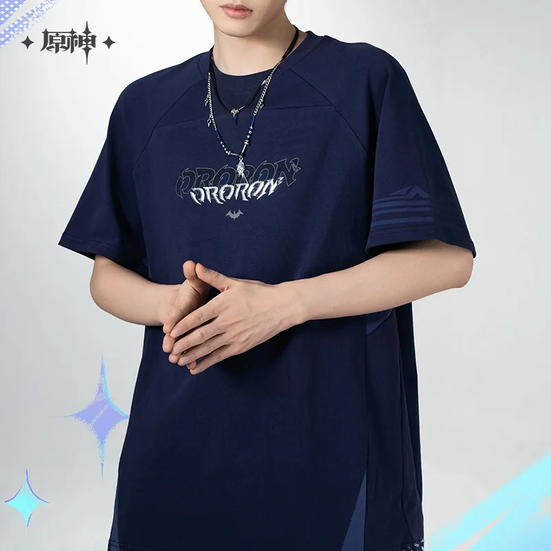 

[Official Merch] in Stock Genshin Impact Flames and Mountains Shadow of The Night-Wind Ororon Impression Short Sleeves T-shirt