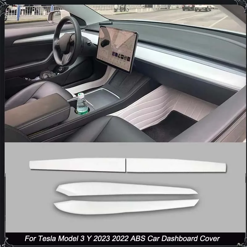 Für Tesla Modell 3 Y 2023 2022 ABS Auto Dashboard Abdeckung Auto Center Konsole Panel Tür Trim Aufkleber ABS Modell 3 dekorative Aufkleber