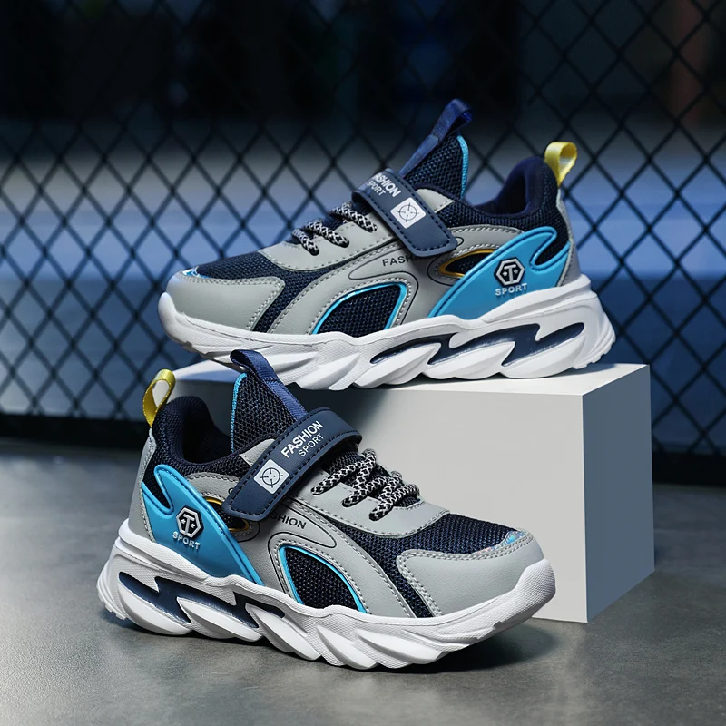 زوج من الأحذية الرياضية الشبكية للأطفال للفصول الأربعة، أحذية كاجوال مريحة ومسامية، مقاس 28-40، YY-F858