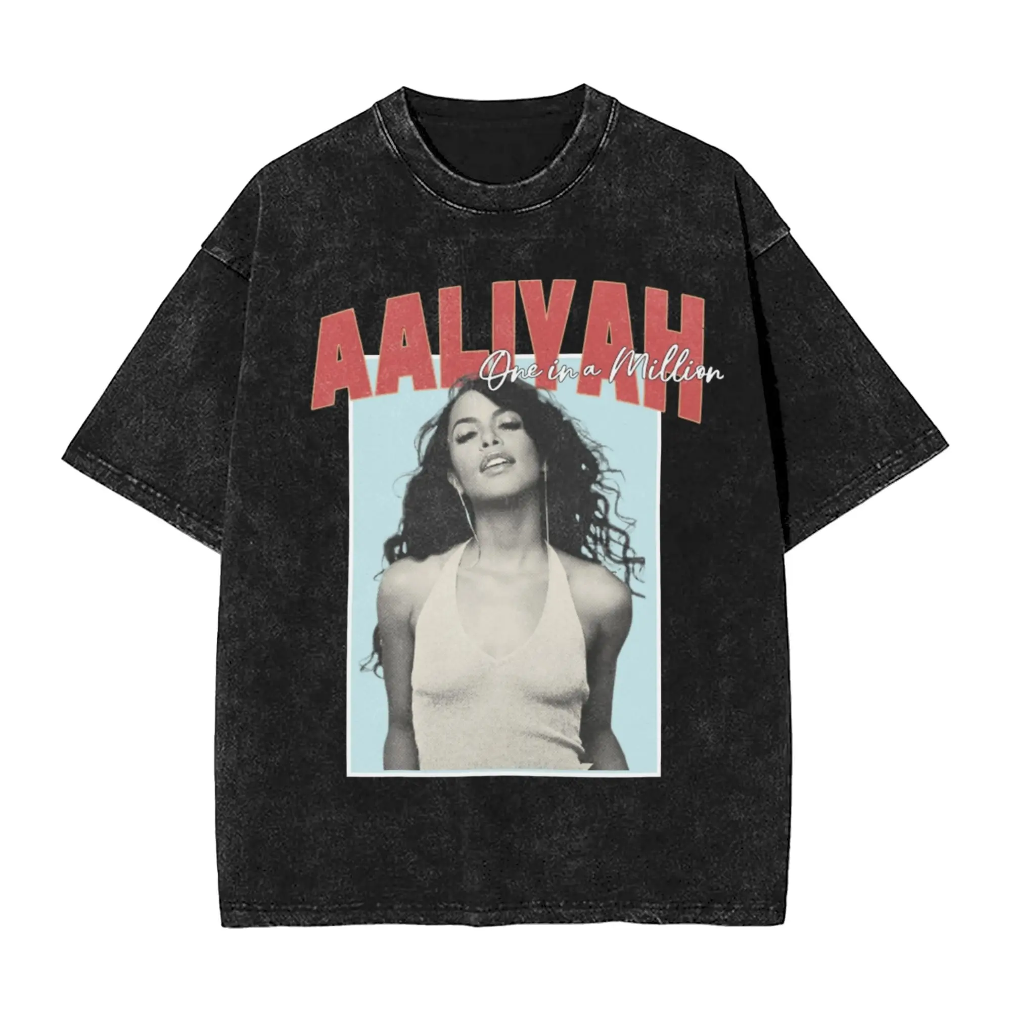 

Постиранные футболки Aaliyahs, новинка в стиле хип-хоп, уличная футболка в стиле Харадзюку, топы с короткими рукавами и графическим принтом, футболка для мужчин и женщин