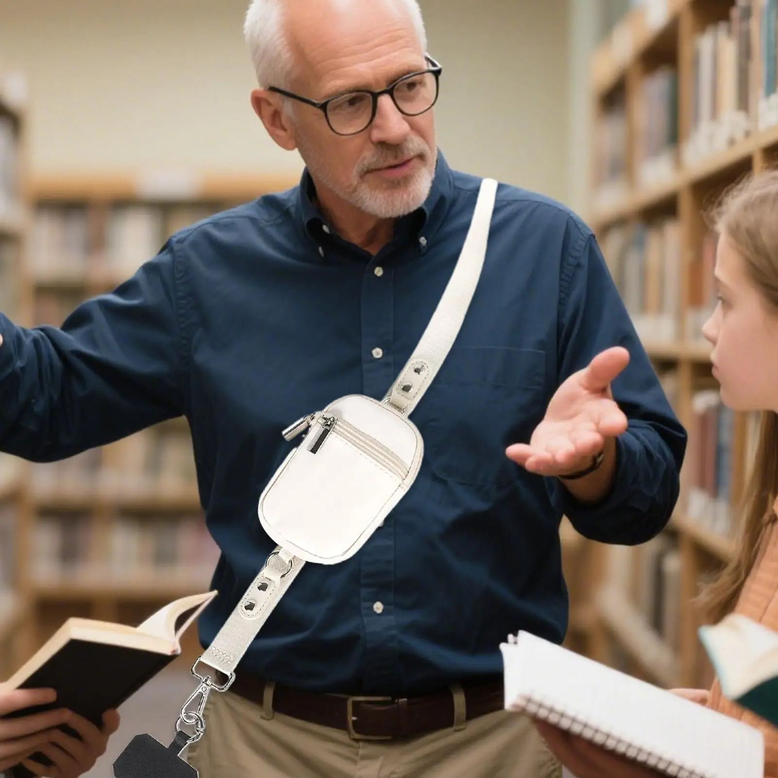 حبل الهاتف مع حقيبة المحفظة، حزام الهاتف الخليوي مع حقيبة بسحاب، سلسلة أمان للرقبة قابلة للتعديل مع علامة تبويب للمناسبات المدرسية