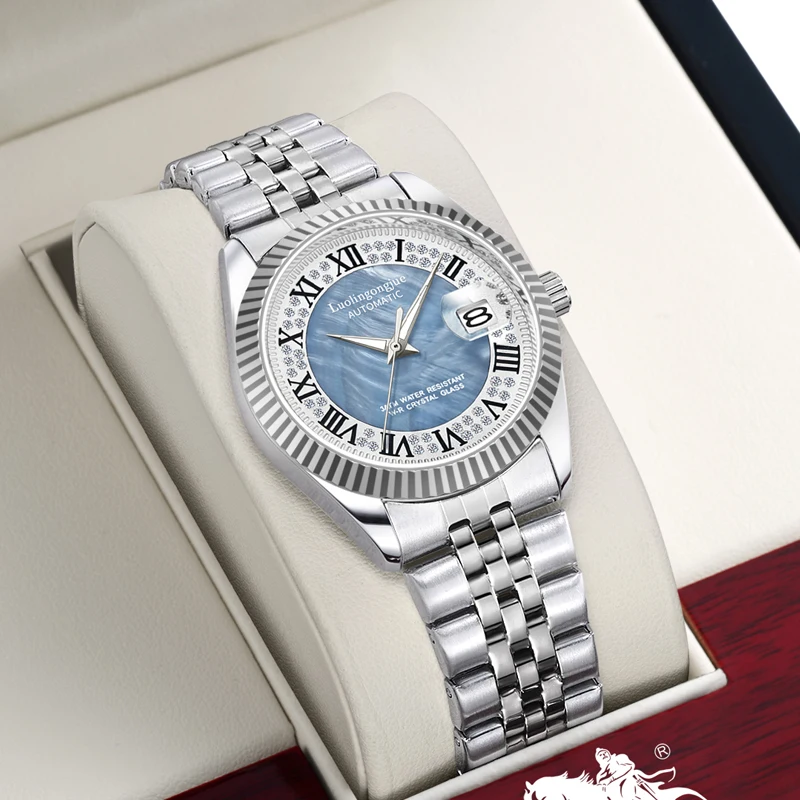 New High-End Luxury Men's Watch, Roman Pearl Shell Mechanical Watch, Skeleton Automatic Watch, Skeleton Design, High-End Fashionable Men's Watch.   Business Style, Fashionable Business Casual and Stylish Men's Watch, Mechanical Sports, Men's Luxury Watch, the First Choice for Gift Watches.