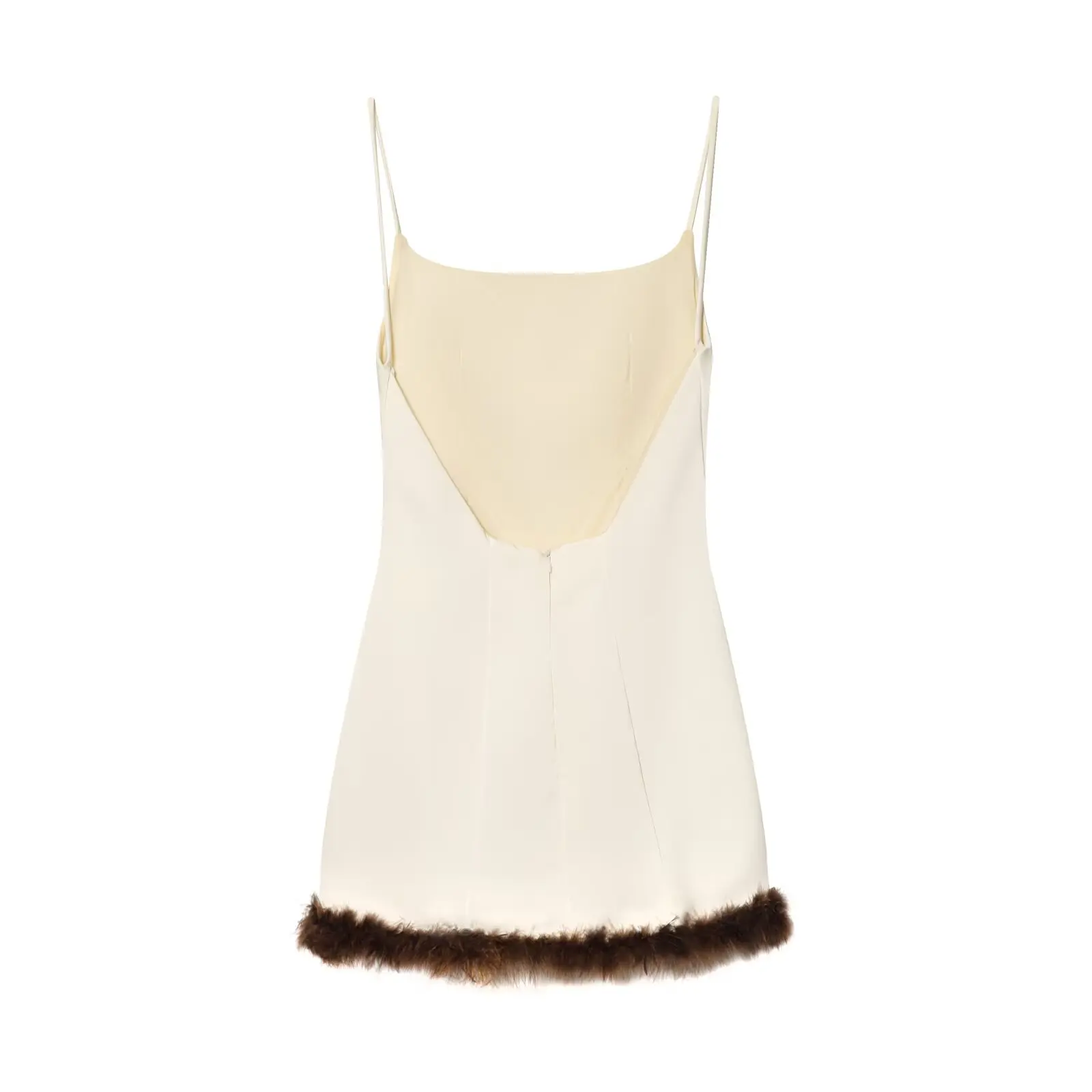 엘리 페더 트림 새틴 느낌 Dr JNLEAOG 가을 신상 여성 패션 디자인 스트레이트 튜브 스커트 캐주얼 드레스