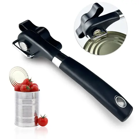 Safe Cut Can Opener Food Grade Stainless Steel Cutting Can Opener Smooth Edge Can Opener handheld for Kitchen & Restaurant