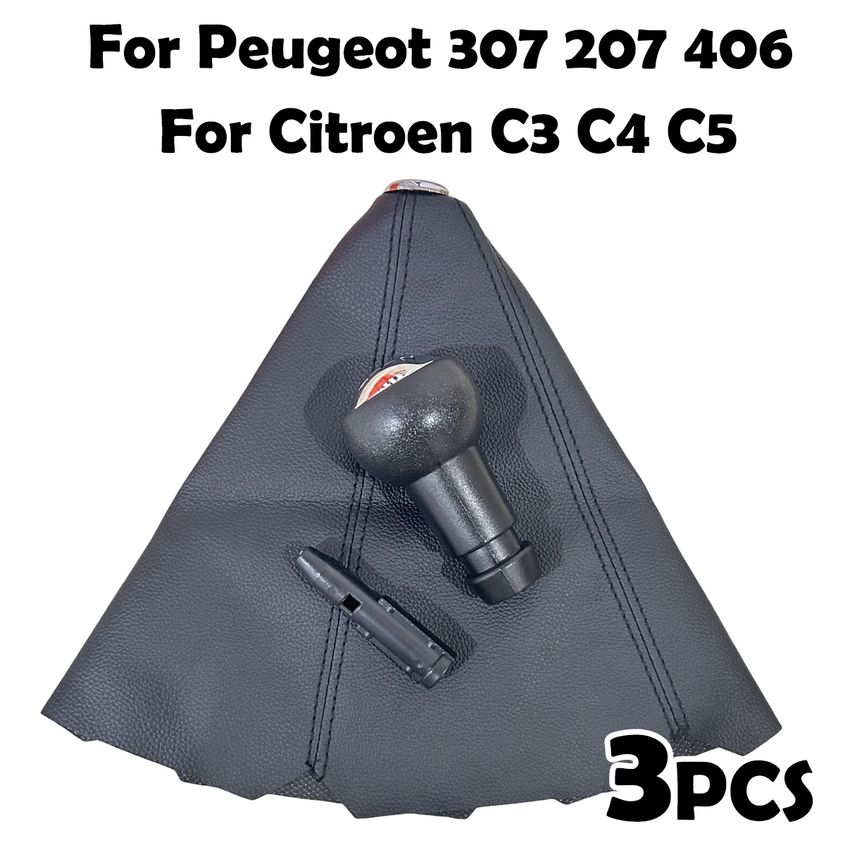

5 Speed Gear Shift Knob Shifter Replacement Kits For Peugeot 307 207 406 Citroen C3 C4 C5 Collar Lever Stick Gaiter Boot Cover