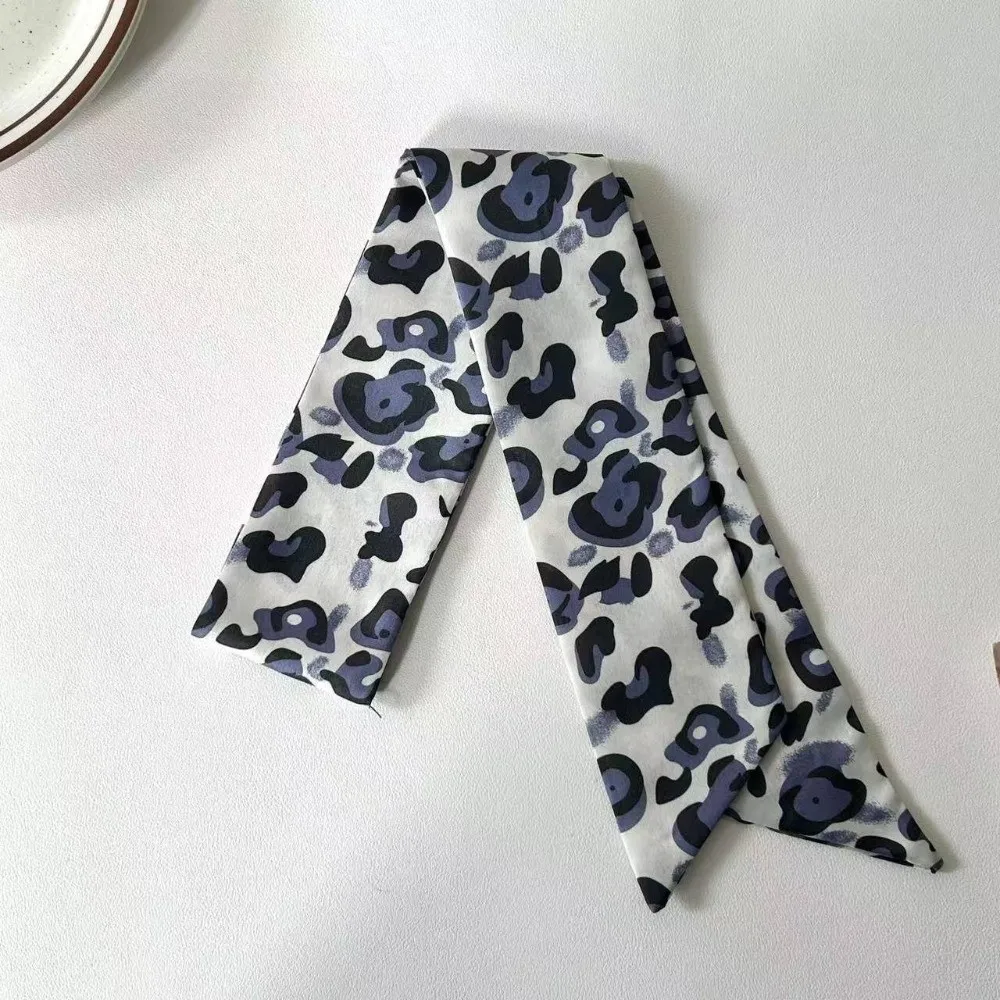 New Leopard Print Slender Scarf Decoration Thin Small Silk Scarf Long Headscarf Neckwear/Wrist/Waistband