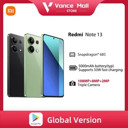 Xiaomi-Smartphone Redmi Note 13, Snapdragon®Appareil photo 685 108MP avec écran AMOLED, 120Hz, évolution 33W