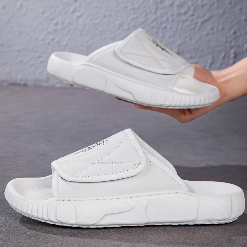 

Men Summer Casual Slippers Soft Sole Non Slip Beach Slides Breathable Lightweight Indoor Outdoor Home Shower Fashion Comfortable