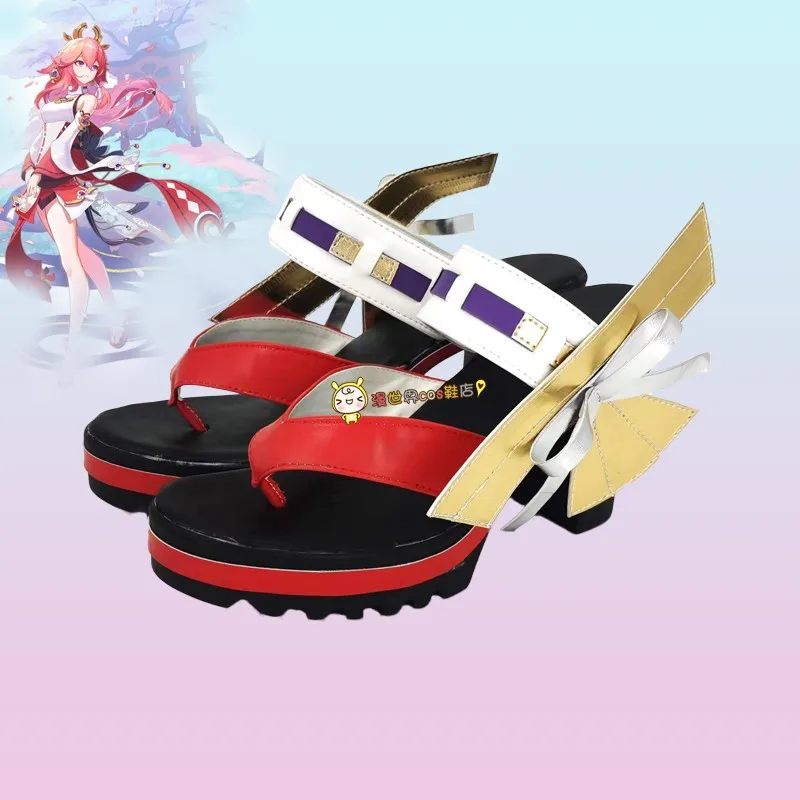 

Game Genshinimpact Yae Miko Cosplay Shoes High-heeled Women Shoes Halloween Carnival Anime Game Cosplay Costume Prop