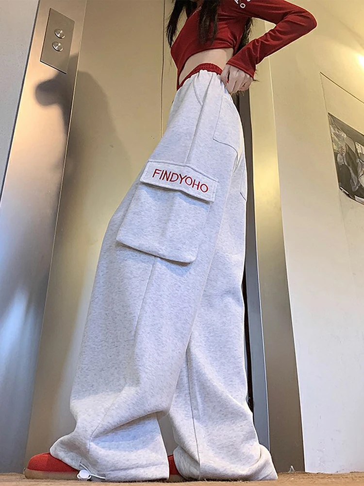 Pantaloni da donna larghi per donna estate cotone-lino stringato Harajuku streetwear patchwork hip-hop altgoth nastri giovanili funky OL