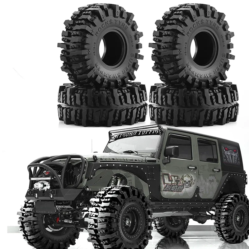 2pcs 1.9-inch Tire Wear-resistant and Flame-retardant High-quality Tire for 1/10 RC Crawler Car Traxxas TRX4 AXIAL SCX10 RC4WD