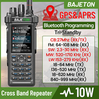 BAJETON BJ-9000 Walkie Talkies Long Range GPS APRS 10W 27Mhz Transceiver AM CB Bluetooth Phone Programming Ham Radio RT-950PRO