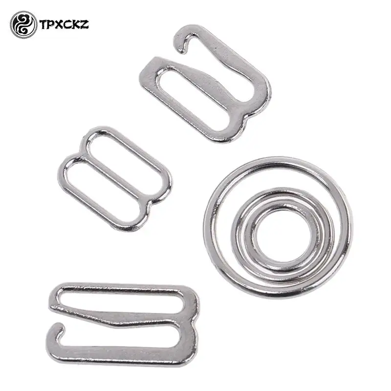 100Pcs Bra Rings Hook And Sliders Strap Adjusters Buckles DIY Underwear Sewing Adjustment Accessories For Swimwear Belts Corsets