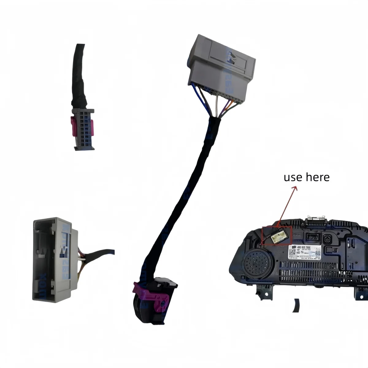 Plug and Play 18-Pin to 32-Pin Adapter Harness for Audi Virtual Cockpit 12.3-Inch Instrument Cluster 4K0920790E