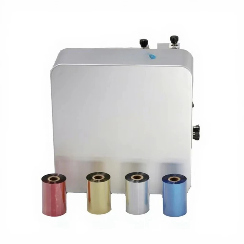 Portable Printer Gold logo Mini Desktop Automatic Feeding Tea Package Digital Printer Hot Foil Stamping Machine for Plastic Bag