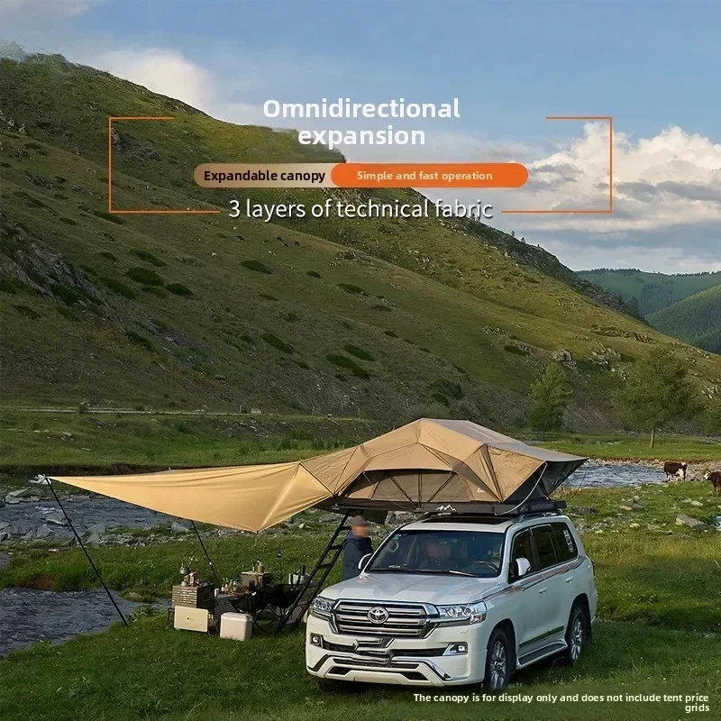 pro Version Roof Tent with Anti-Condensation Aluminum Alloy Hard Shell for Self-Driving Tours High Moisture Permeability 10800
