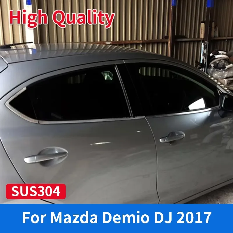 For Mazda Demio DJ 2017 High Quality Door Trim Strip Window Seal Strip Outside Door Glass Weather Bar Car Styling  Accessories