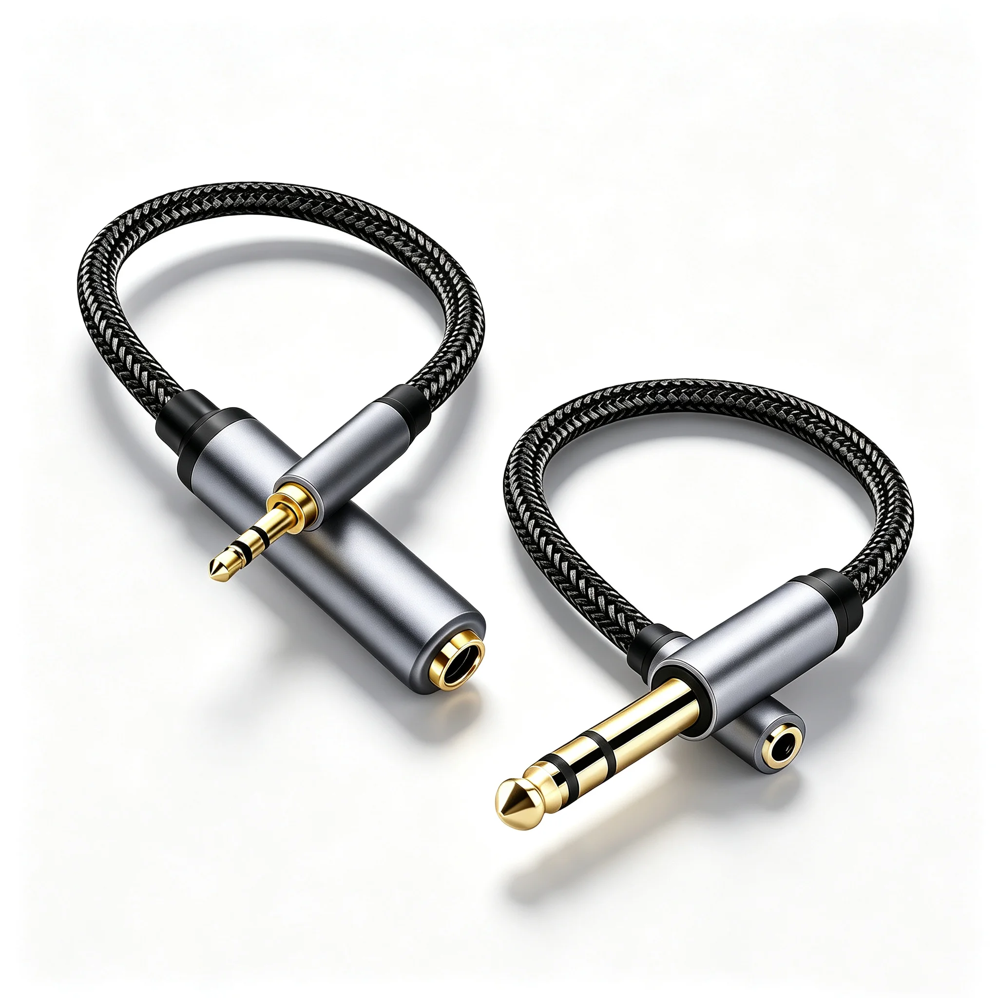 3.5mm Stereo to 6.35mm TRS Headphone Jack Adapter Male to Female 6.35 to 3.5 Aux Audio Cable for Guitar Amplifier Speaker Mixer