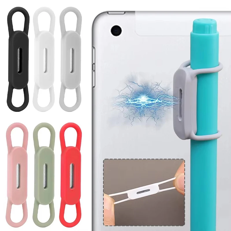 

Магнитный держатель для ручек, офисные доски, клейкие крючки для карандашей, регулируемые силиконовые магнитные держатели для маркеров, зажимы для ручек для холодильника