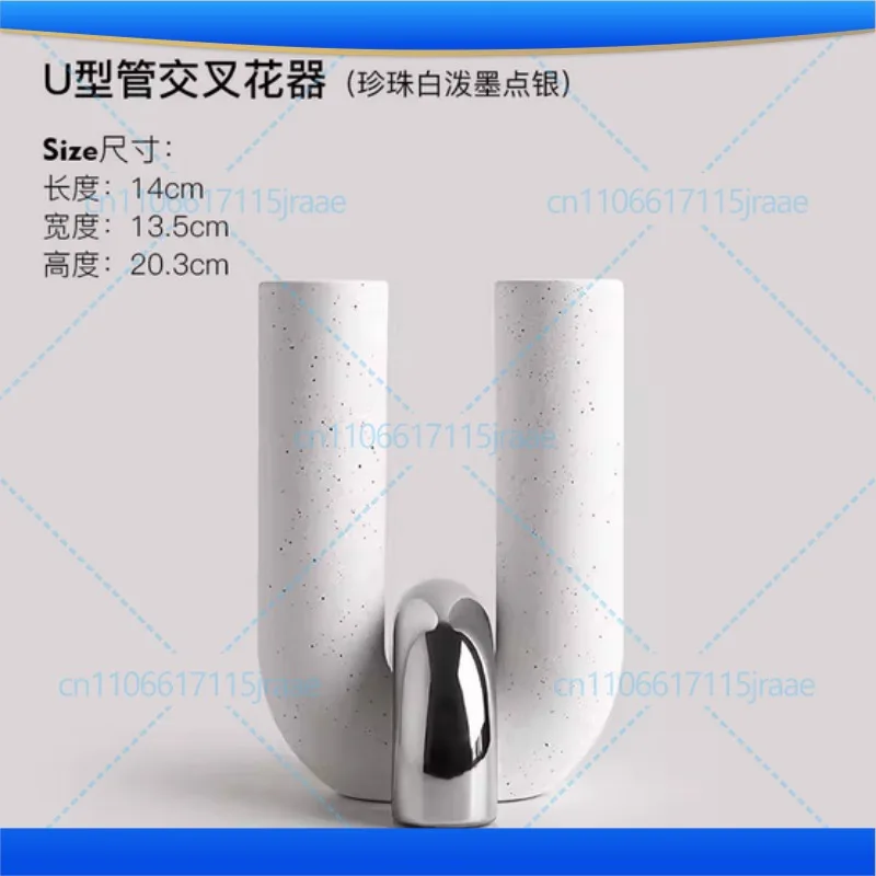 Creative U-shaped Ceramic Vase Flower Pots Desk Decoration Flowers Arrangement Porcelain Floral Vases Room Aesthetic Decor