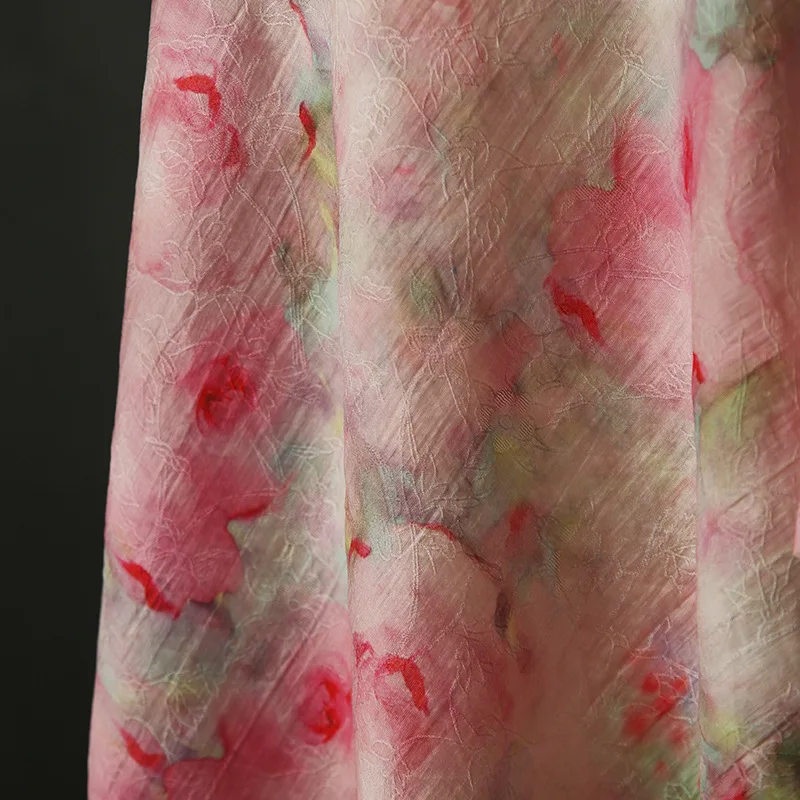 

1-ярдовая художественная ретро цветочная жаккардовая ткань платье Cheongsam юбка Hanfu швейная ткань ручной работы