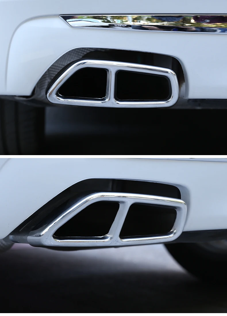 X2 Edelstahl-Endschalldämpfer Auspuffrohr-Abdeckung Zierleiste Passend für BMW 5er 6er GT G30 G38 G32 2018-2023 – Detail 12
