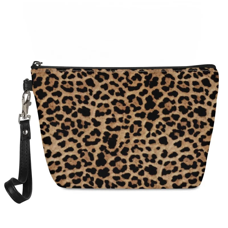

HYCOOL Hot Sales Makeup Bag Leopard Print Leather Cosmetic Bag for Women Zipper Gift Organizer Bag