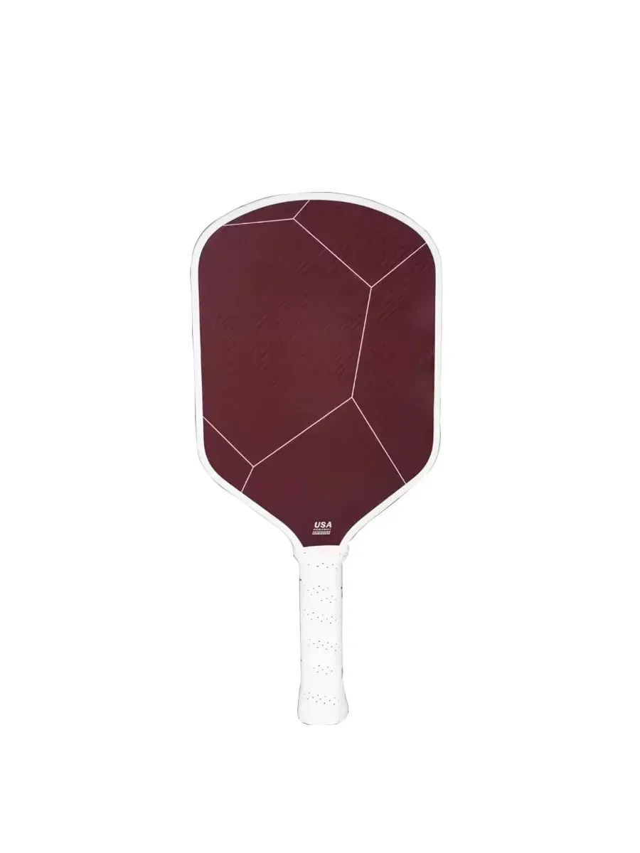 100% Kevlar carbon fiber thermoformed unibody Pickleball paddle,PP honeycomb core material,red and black cloth patterned paddle