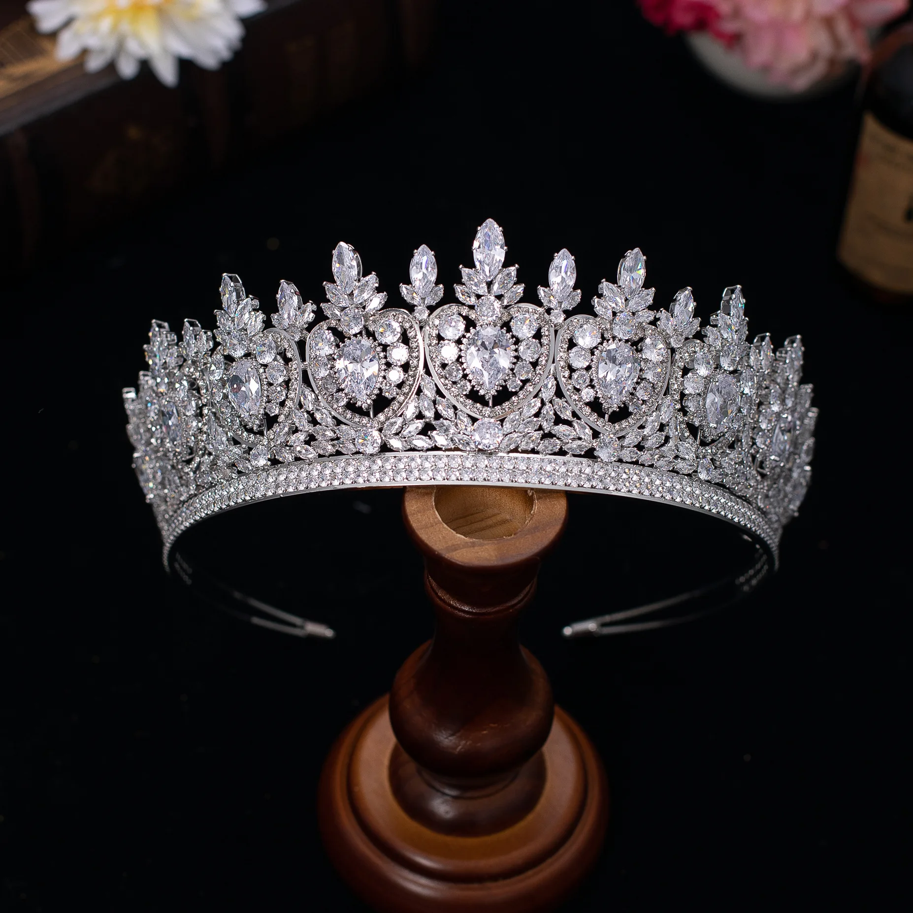 

Роскошные королевские короны для свадебного головного убора, цирконий, свадебная тиара, корона для театрализованного представления, женские свадебные украшения для волос невесты, аксессуары