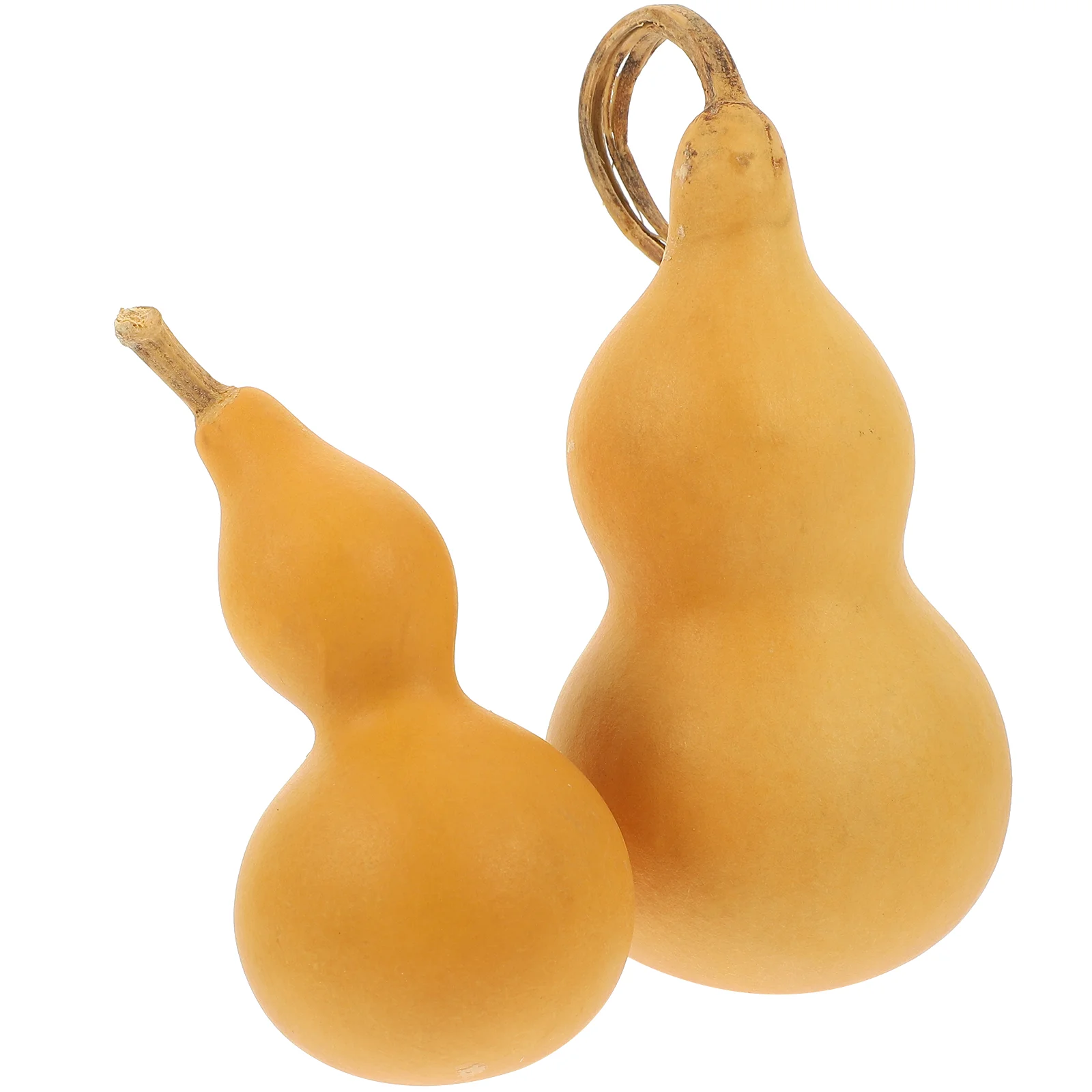 2 Pcs White Skin Pressed Waist Gourd Home Crafts Toy Decor Decoration Desktop Water Bottle Decorative Calabash Adornment