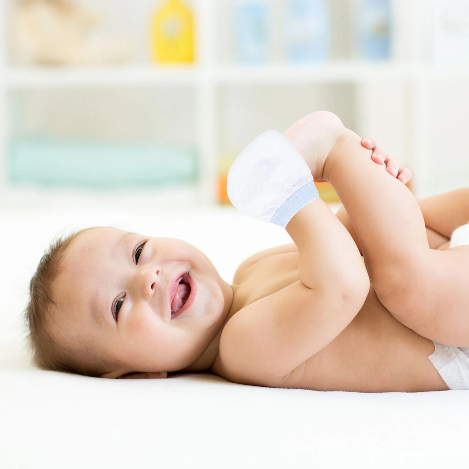 

3 Pairs Baby Gloves Infant Mittens Newborn Protective No Scratch Waterproof Ice Silk Soft Comfortable Adjustable Size Breathable