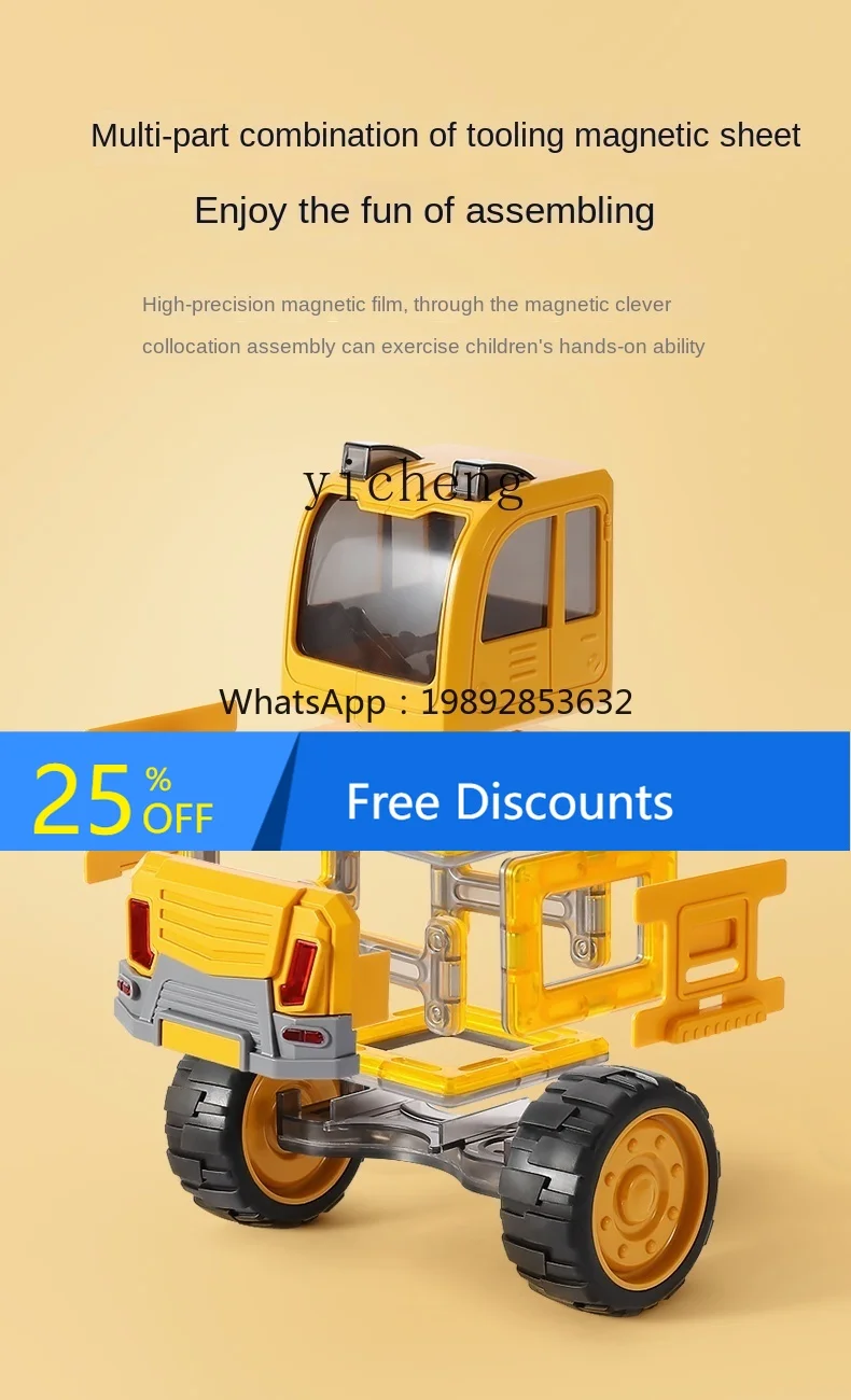 AF Blocchi magnetici assemblati Ingegneria Auto telecomandata Giocattoli educativi per ragazzi Compleanno per bambini